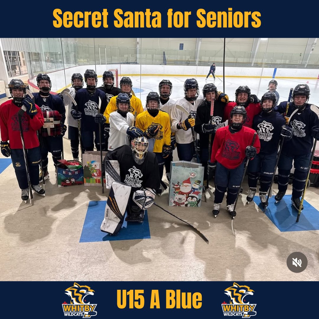 WhitbyHockey's tweet photo. Recently our U15 A Blue team brought holiday cheer to five seniors in our community through the Secret Santa for Seniors program! Each gift bag was designed to help light up someone's season. The true MVP's are those who give back to their community! #WMHA https://t.co/TxFlKNIUpm