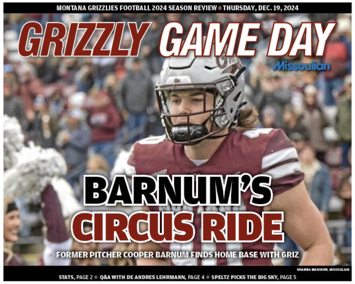 #GrizFB Senior Feature | Barnum's circus ride

Cooper Barnum grew up hating the Grizzlies while his father coached at Idaho State and Portland State, but Montana came to be the home he needed when he returned to football after playing college baseball.

406mtsports.com/college/big-sk…