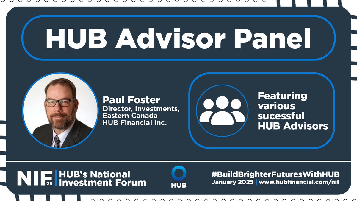 Don’t miss the HUB Advisor Panel at our National Investment Forum! This session will bring some of HUB’s top advisors on stage to share valuable insights they’ve gathered in the financial industry over the years. Register at hubfinancial.com/nif #BuildBrighterFuturesWithHUB