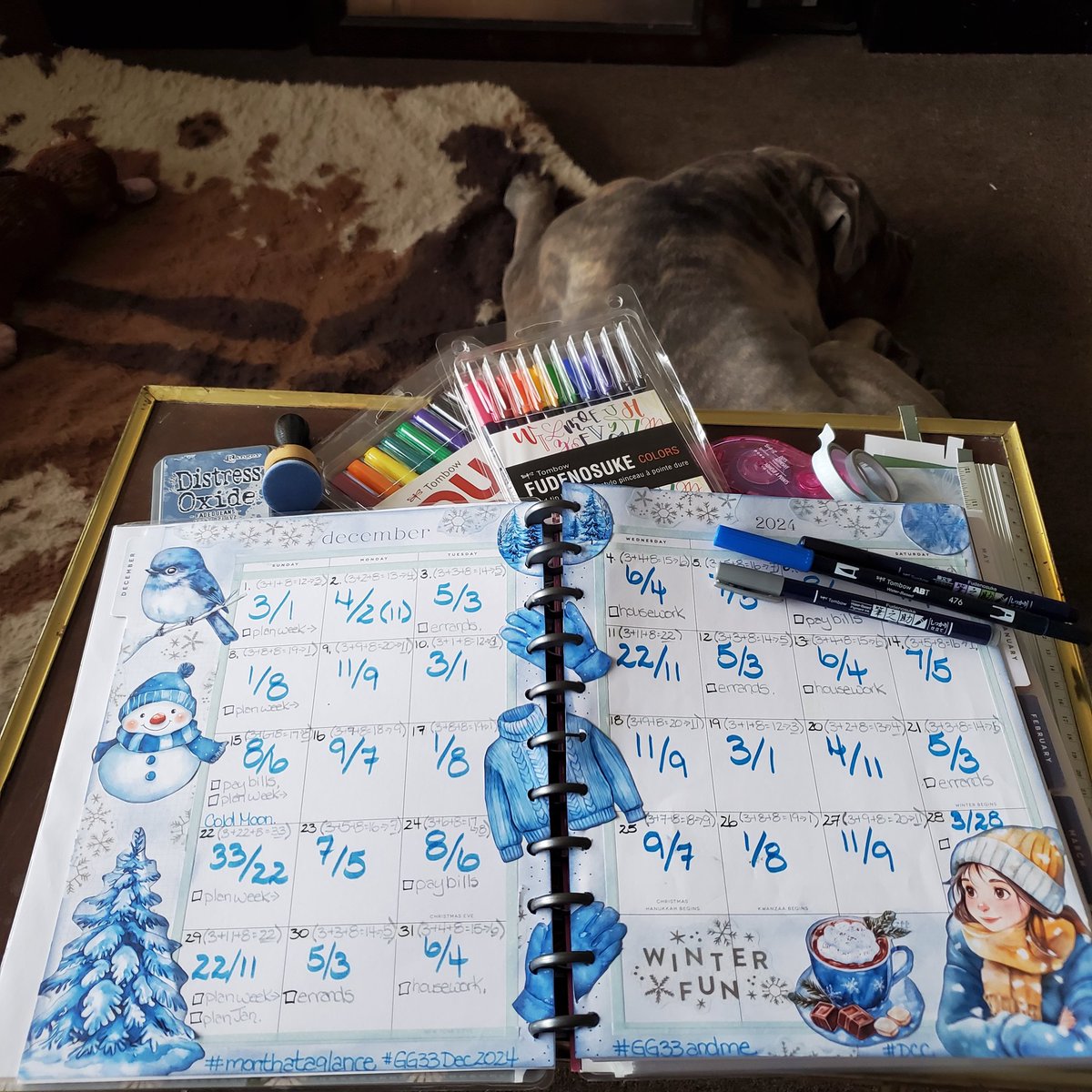 lesmer13's tweet photo. 'GG33 Happy Planning' for Dec/24 🗓
#monthataglance #GG33andme #GG33Dec2024 #GG33 #numerology #happyplanner #Tombow #Fudenosuke #distressoxide #dcc #clipartclub #planwithLes #growthofa33 #chillaxing #canecorsolife #horsevsmatrix https://t.co/u855I6DRYv