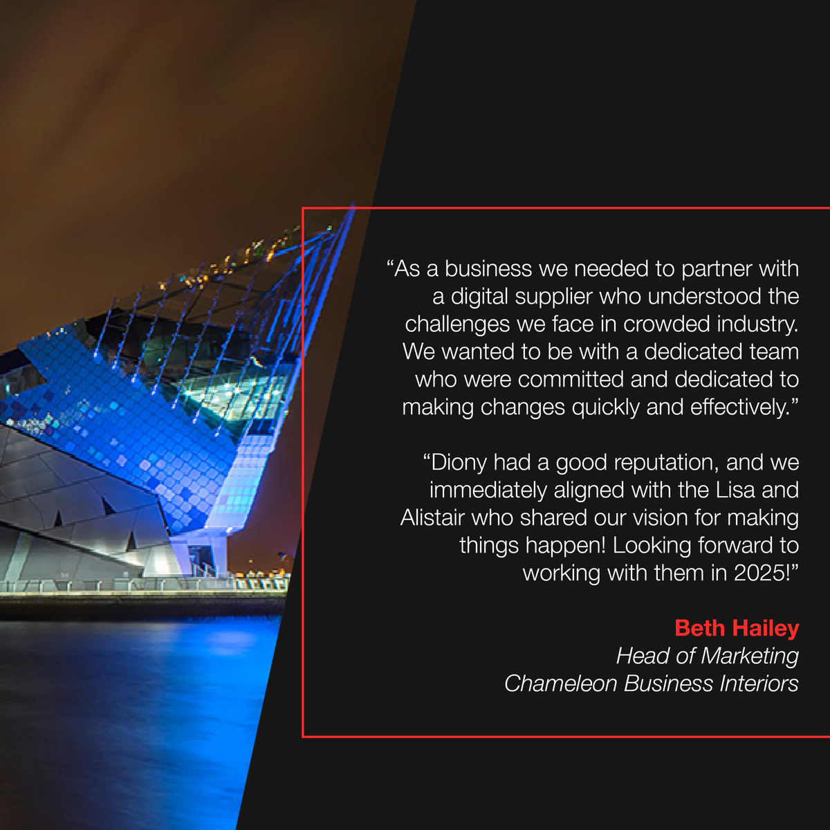 Diony X <a href="/chameleonbusint/">Chameleon Business Interiors</a> ✨

We are really looking forward to going into 2025 with Chameleon Business Interiors as their new digital supplier.

We can’t wait to watch their visions come to life!

#Diony #HullMarketingAgency #Marketing #MarketingPartner