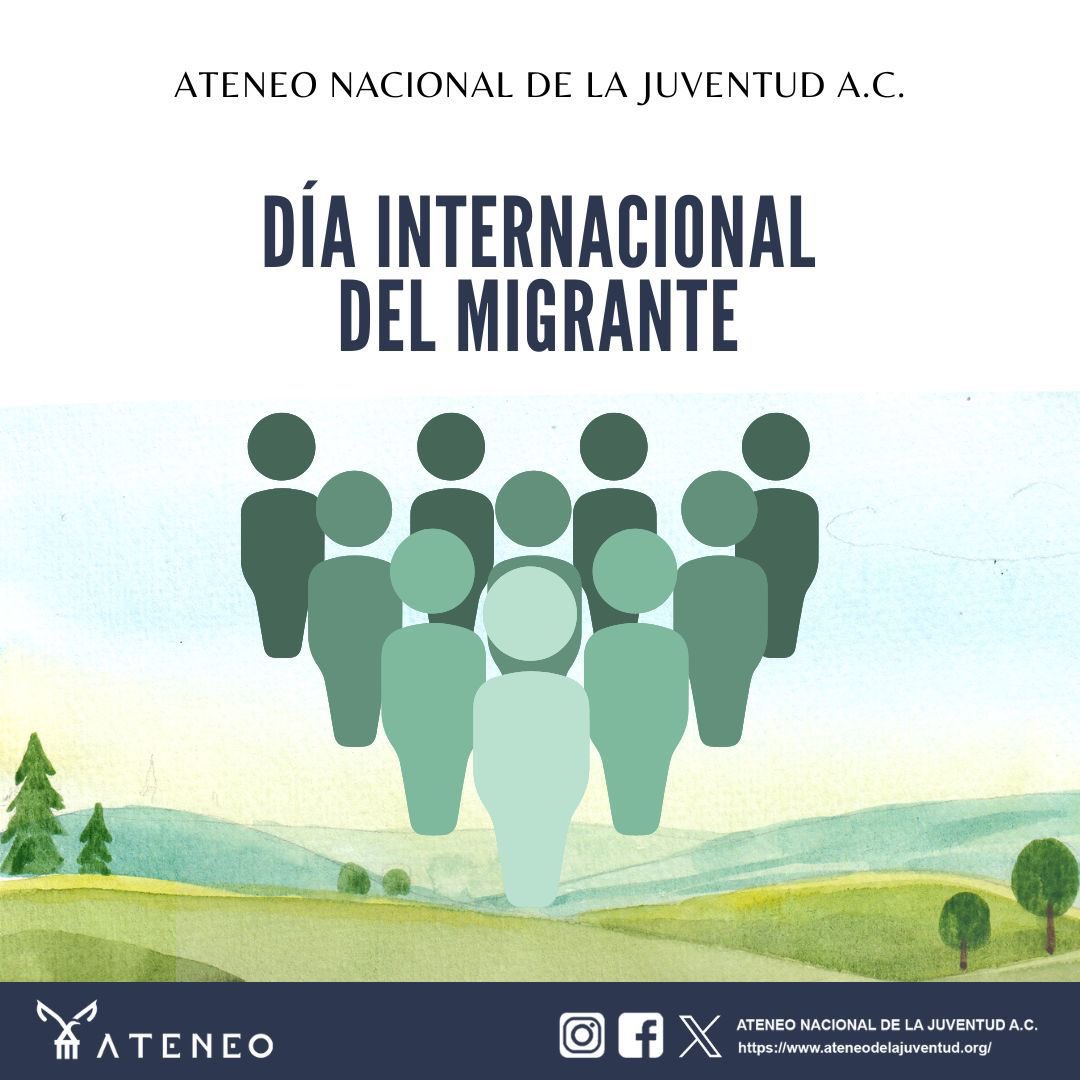 Día Internacional del Migrante 🌍

Reconocemos el derecho humano a la movilidad y la búsqueda de un futuro mejor. Construyamos juntos un mundo donde la dignidad y los derechos de las personas migrantes sean respetados.

#DíaInternacionalDelMigrante #DerechosHumanos #SomosAteneo