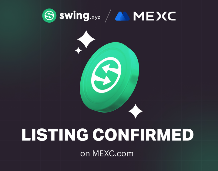 🔥 Big News! 🔥

We’re thrilled to announce that the $SWING token is officially listing on <a href="/MEXC_Official/">MEXC</a>! 💚

Get ready to be a part of the cross-chain revolution! 🌉