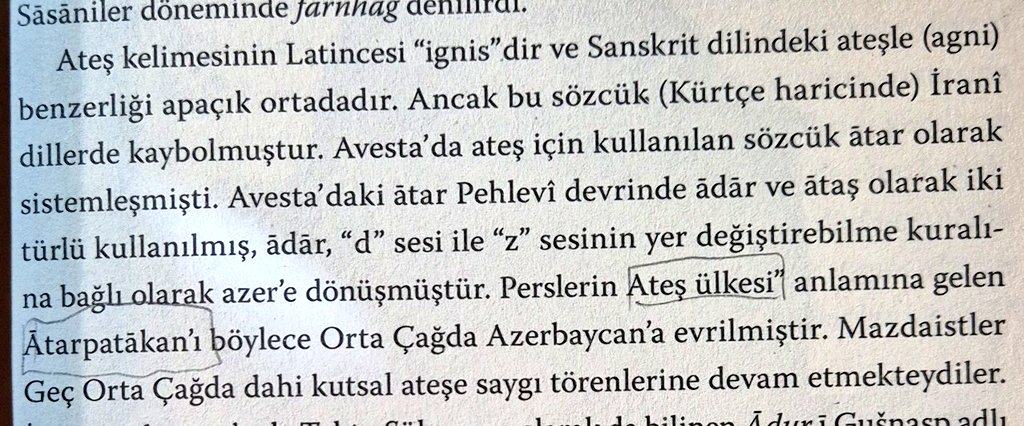 Atarpatakan. Azerbaycan kelimesinin kökleri... Ateş içinde... Töre Sivrioğlu'nun Zerdüşt ve Avesta'nın izinde adlı kitabından. Sakin Kitap Yayınevinden.