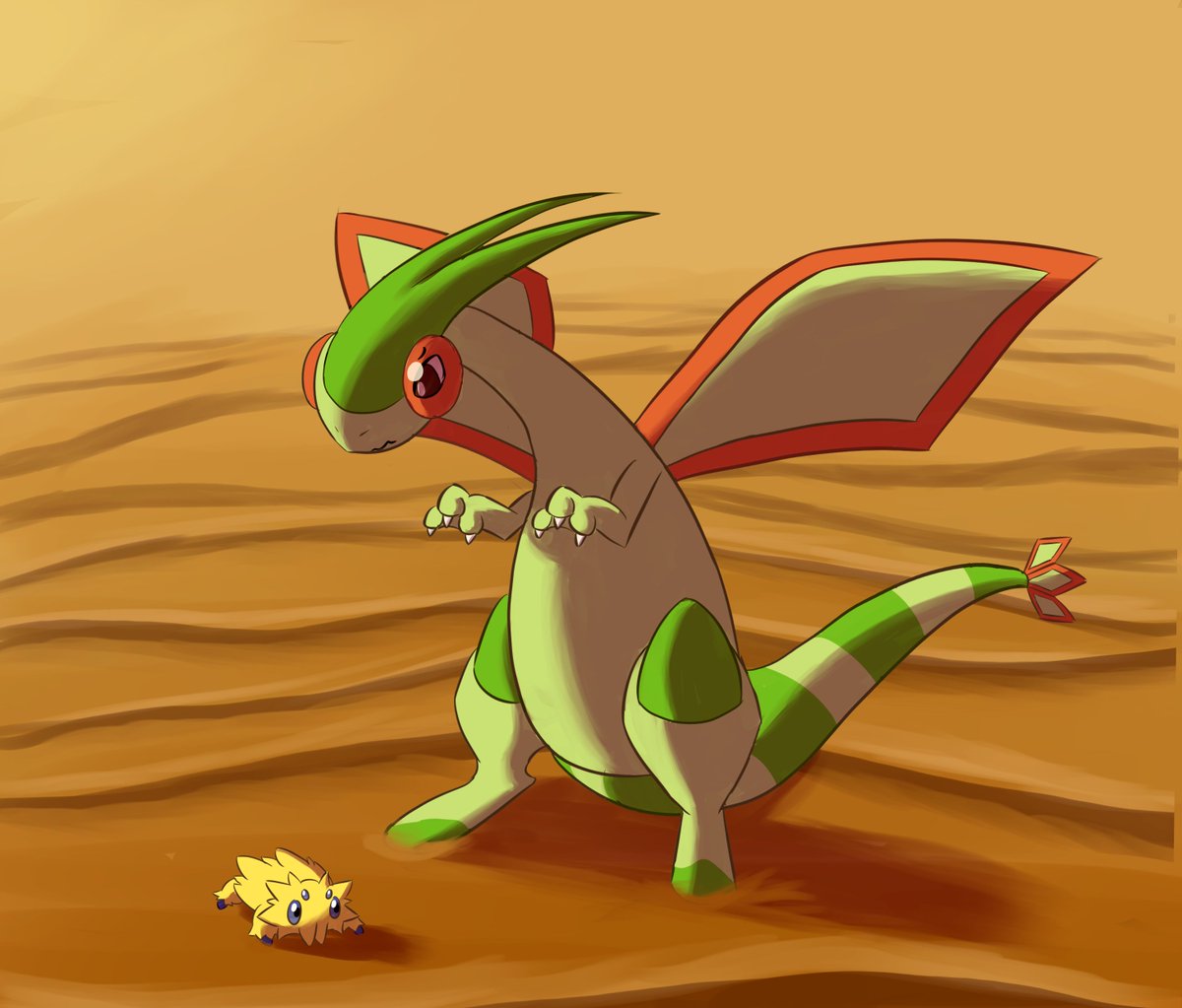 cynshie's tweet photo. fun desert times with flygon and joltik for
#workshopweekly! https://t.co/oJCDEsHIsr