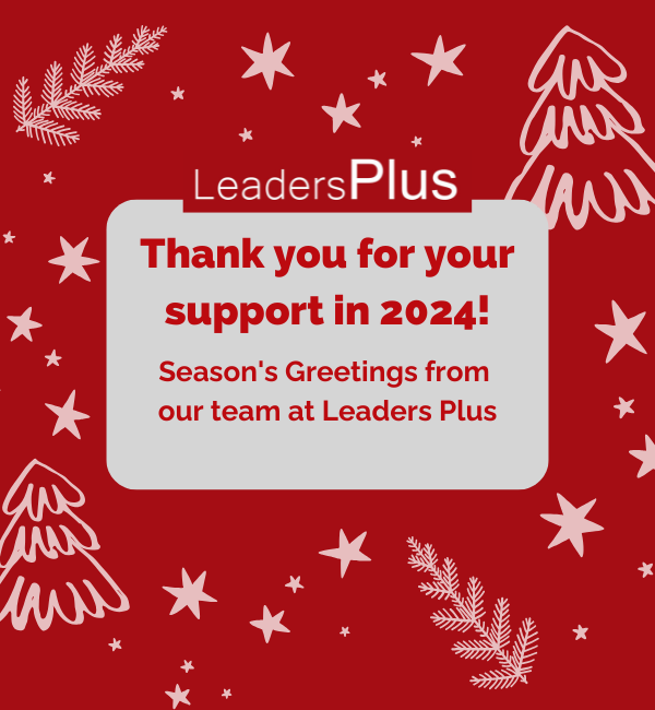 Merry Christmas from the Leaders Plus team! 🎄

We’re thankful for our community of working parents, leaders, employers, &amp; supporters. 

The office will be closed until January.

Wishing you a joyful holiday filled with love, family, &amp; new beginnings🎅👨‍👩‍👧
