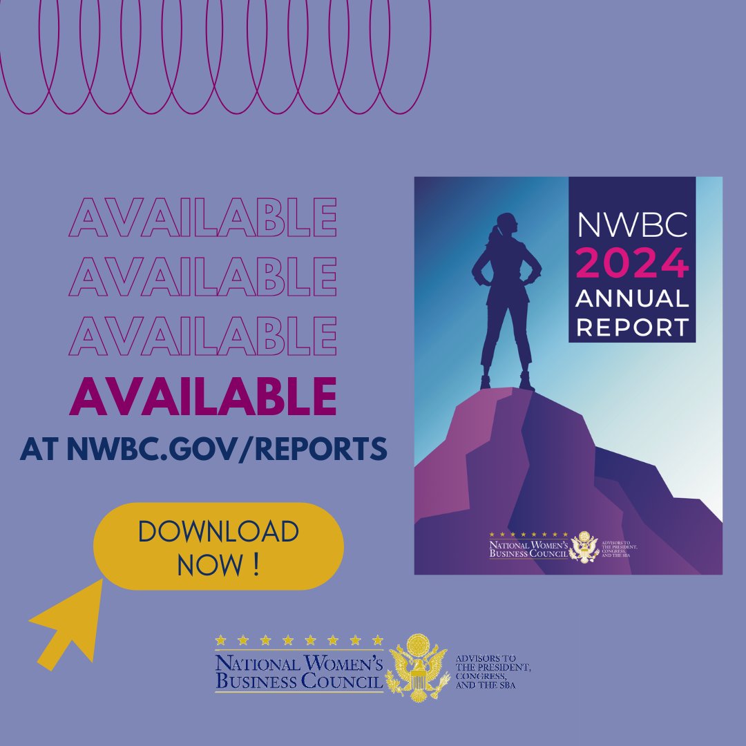 We’re proud to announce the release of the National Women’s Business Council 2024 Annual Report! It is packed with data, recommendations, and resources to help women entrepreneurs navigate and succeed in growing their businesses🎉

Download your copy now📰 nwbc.gov/report/2024-an…