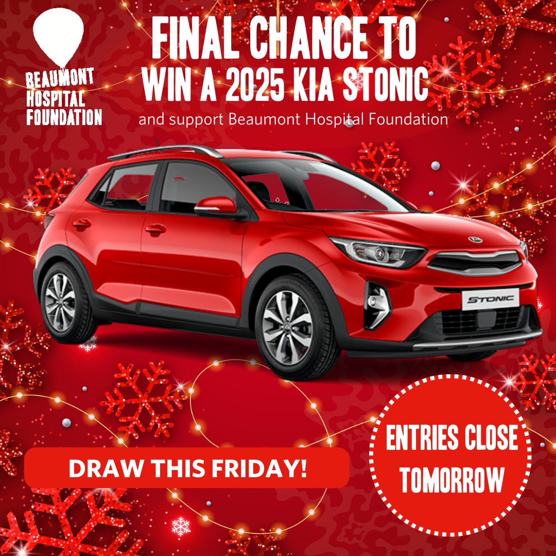 🚨 FINAL CHANCE! Win a brand-new car 🚗 and support #BeaumontHospital! 🎟️ Tickets going fast—don’t miss out!

👉 Get yours before it’s too late: register.enthuse.com/ps/event/BHFCa…

#CarRaffle #SupportHealthcare