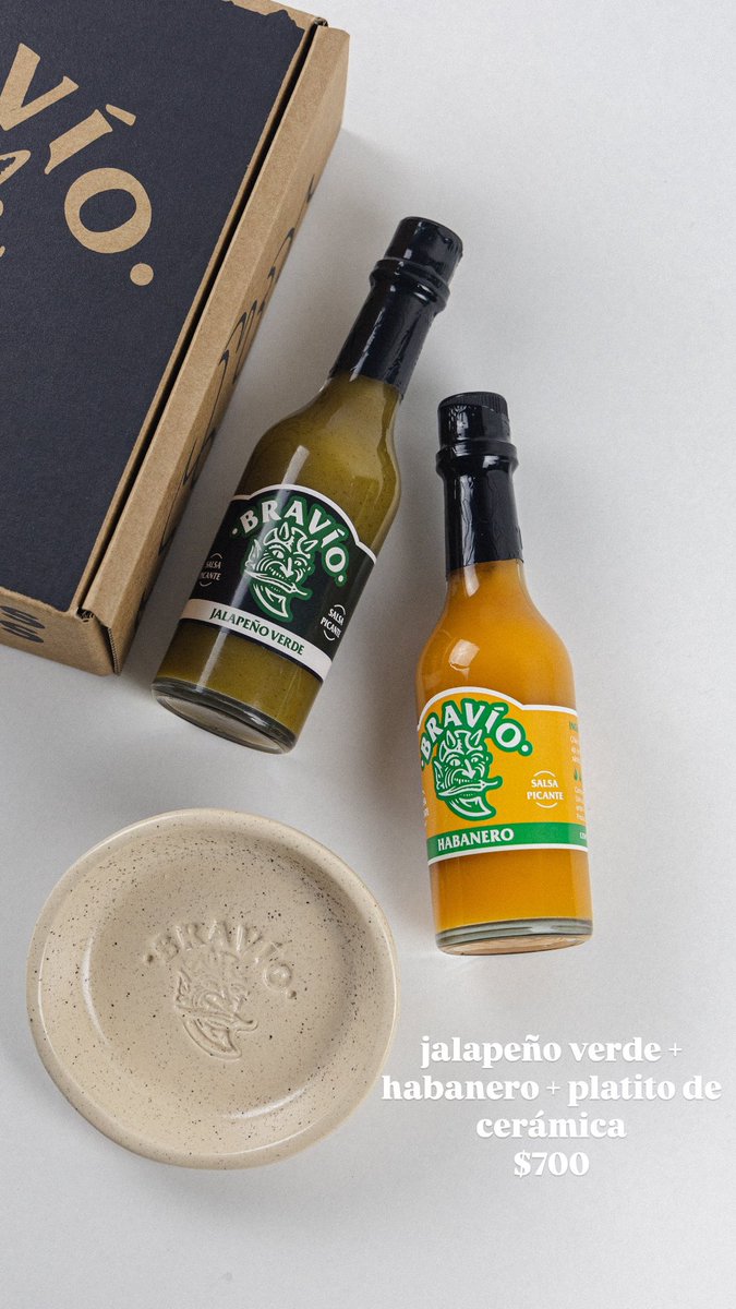 bravio_uy's tweet photo. Pack platito: salsa de jalapeño ver, kiwi y lima + salsa habanero y mango + platito de cerámica a $700 https://t.co/DhQFI2n2L2