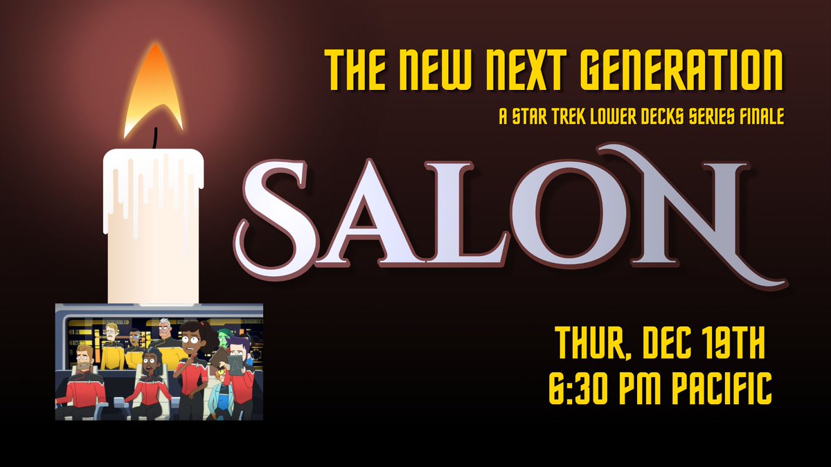 SalonTrek's tweet photo. 🚨Series Finale Drops Tonight 🚨 

Join us tomorrow night live to discuss all the exciting details:
https://t.co/uq8I87sUt0

#StarTrek #StarTrekLowerDecks #LDS #LowerDecks #Podcast #Hashtags https://t.co/TYNTDbPrq7