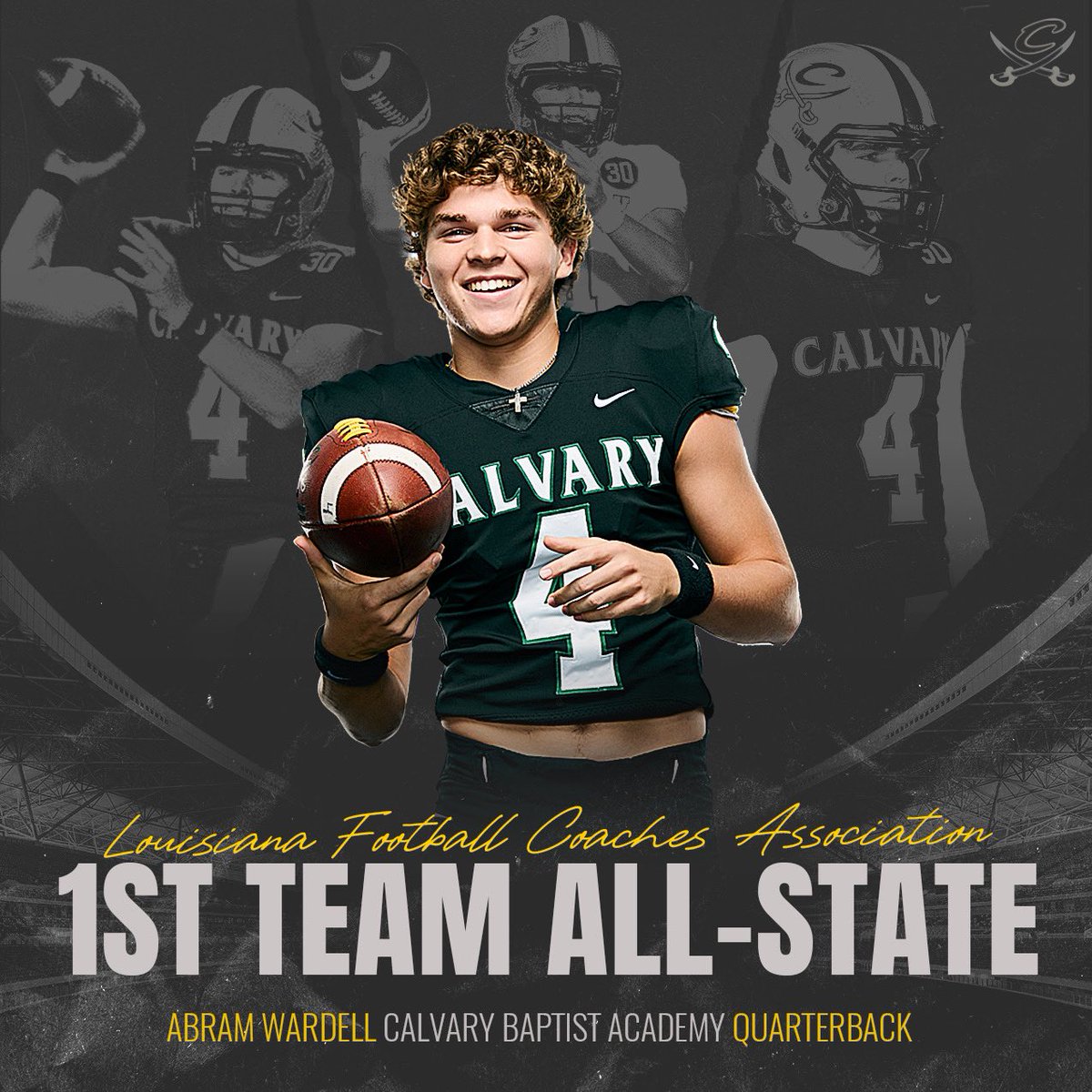 Thankful to be named to the LFCA 1st Team All-State list for the second year in a row! <a href="/Fertitta_Gabe/">Gabriel Fertitta</a> <a href="/Coach__Duke/">Kevin Duke</a> @neugs1288 <a href="/coachryantaylor/">Ryan Taylor</a> <a href="/CoachMichaelSmi/">Coach Michael Smith</a> <a href="/mfarrellsports/">Mike Farrell</a> <a href="/Eric_Torres4/">Coach Torres</a> <a href="/H_HAWK/">Hayden Hawk</a> <a href="/CalvaryRecruits/">Recruit Calvary Baptist Academy Football</a> @CoachEdney <a href="/RickBowie2/">Rick Bowie</a>
