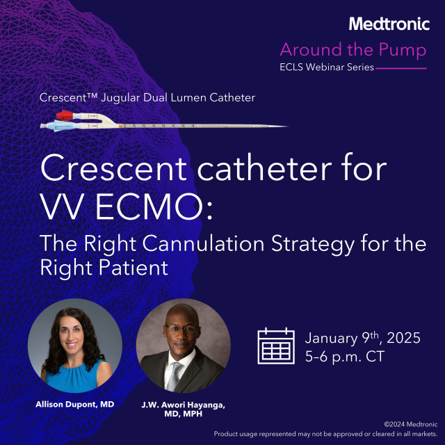 Hear Dr. Allison Dupont from Northside Cardiovascular Institute and Dr. J.W. Awori Hayanga from West Virginia University speak on their considerations, strategy and experiences using a dual lumen catheter for VV ECMO. Register today: medtronic.zoom.us/webinar/regist… #MedtronicEmployee