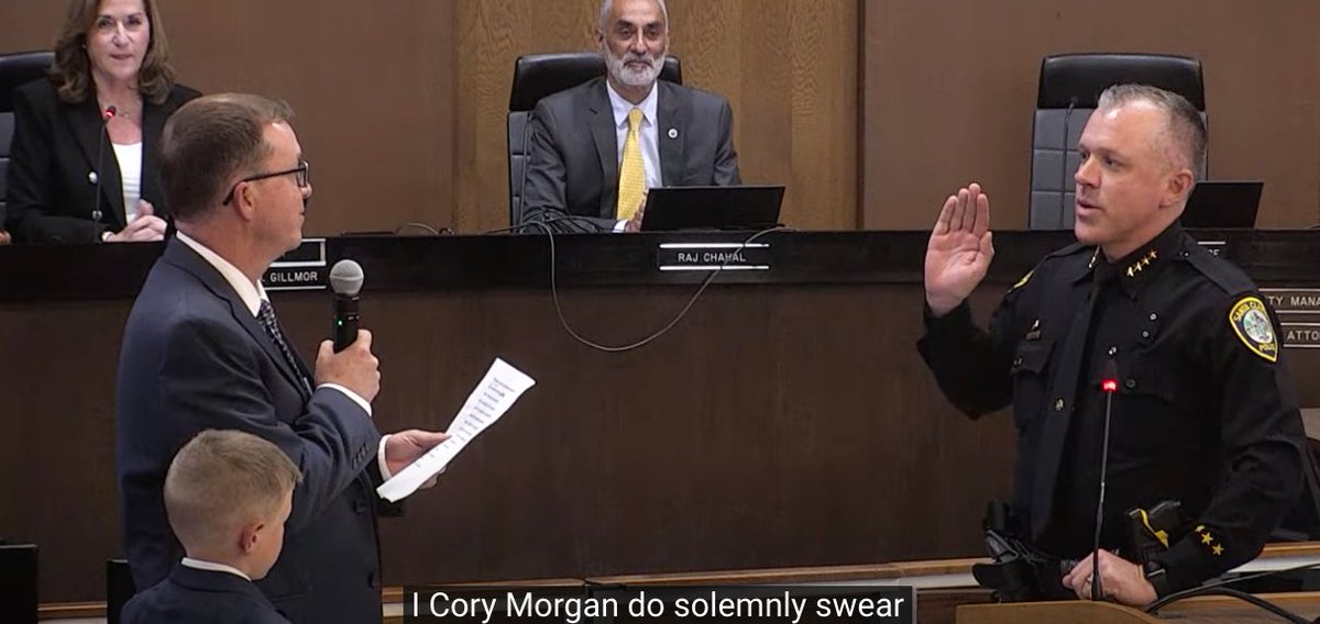 It was an honor to serve as my brother Cory's campaign manager...and to swear him in as the Chief of Police of the City of Santa Clara last night. Congratulations, Chief Morgan!