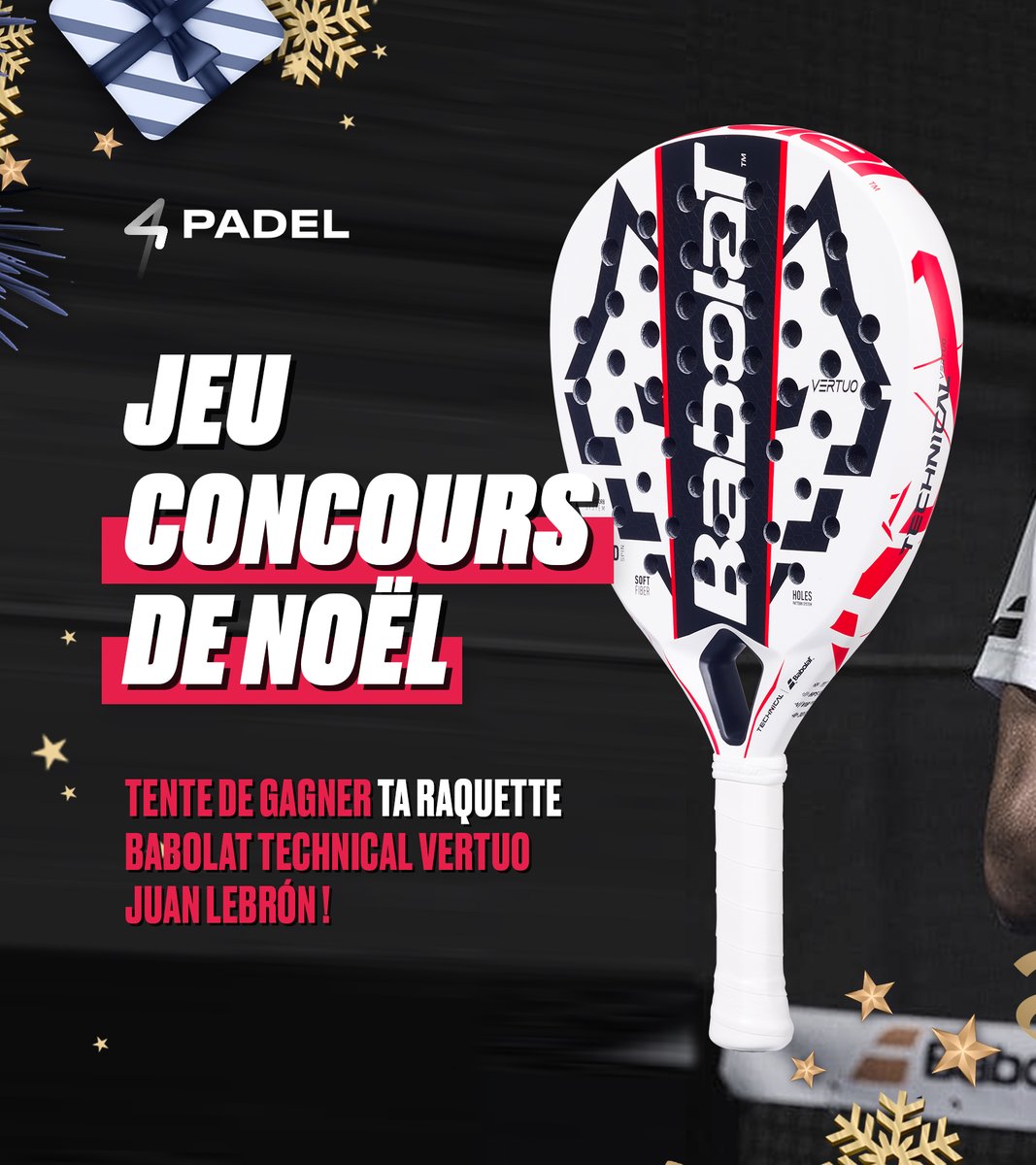 4PADELFrance's tweet photo. [#JEUCONCOURS🎄]

🎾 Tente de remporter la nouvelle 𝗕𝗮𝗯𝗼𝗹𝗮𝘁 𝗧𝗲𝗰𝗵𝗻𝗶𝗰𝗮𝗹 𝗩𝗲𝗿𝘁𝘂𝗼 𝗝𝘂𝗮𝗻 𝗟𝗲𝗯𝗿𝗼́𝗻 🎁😍

Pour participer :
✅ RT ce tweet
✅ Follow @4PADELFrance
 
🤞 1 gagnant sera tiré au sort le 1er janvier 2025

🔥 Bonne chance ! https://t.co/jS2xCjJoMa