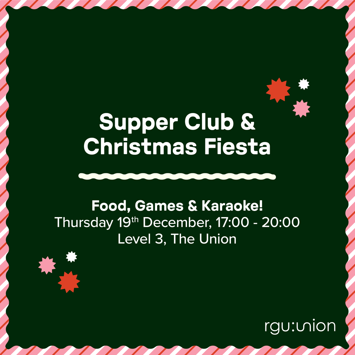 Join us tomorrow for our Christmas Fiesta and last Supper Club of the year! 🎄

Expect games, karaoke and tasty food...🎉 See you there! 👋