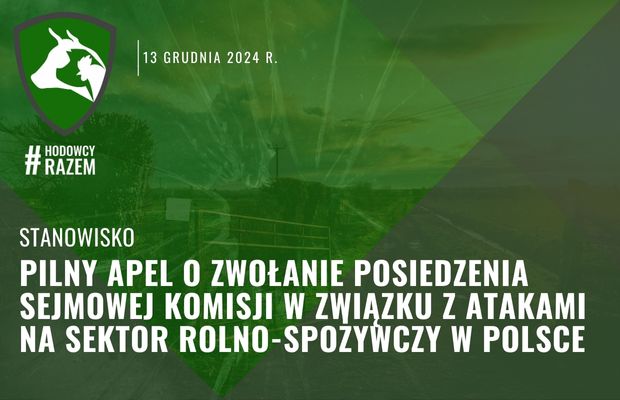 HodowcyR's tweet photo. ⛔ Zwracamy się z pilnym apelem o niezwłoczne zwołanie posiedzenia sejmowej Komisji Rolnictwa i Rozwoju Wsi w związku trwającymi a obecnie nasilającymi się atakami na sektor rolno-spożywczy w Polsce.

https://t.co/pnsCsyATmq

#pilne #sejm #wieś #rolnictwo https://t.co/EbalpOlpKg