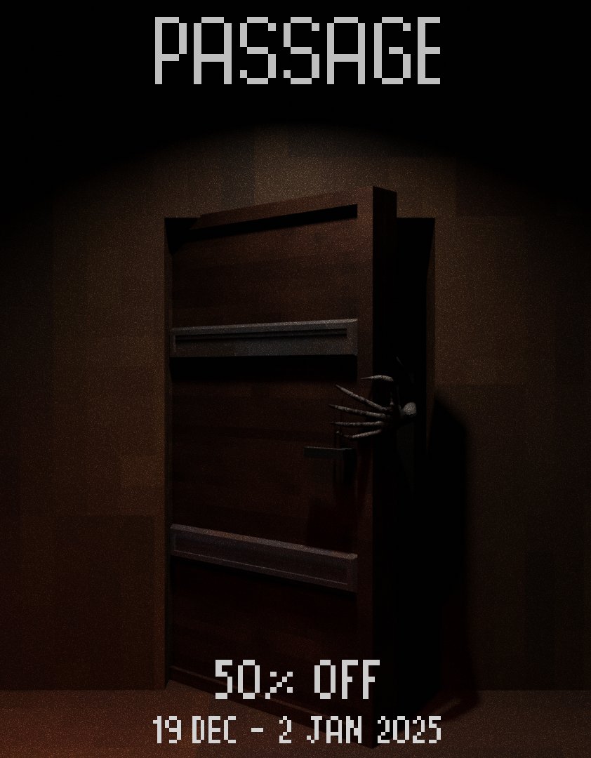 FibeerDev's tweet photo. The Steam Winter Sale is here and PASSAGE is going on a 50% discount!

#passage #passagegame #horror #indiehorror #horrorgame #puzzle #Steam #SteamWinterSale https://t.co/FGGBFaQ5tk