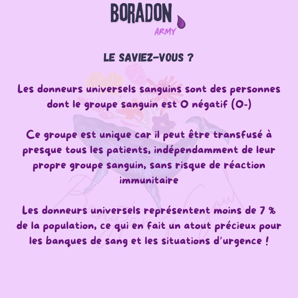 BangtanSoulArmy's tweet photo. LE SAVIEZ-VOUS ? 👀
#DonDeSang #ArmyCollect #ArmyForLife 💉🩸
🍂 https://t.co/u7RSFRVv1W