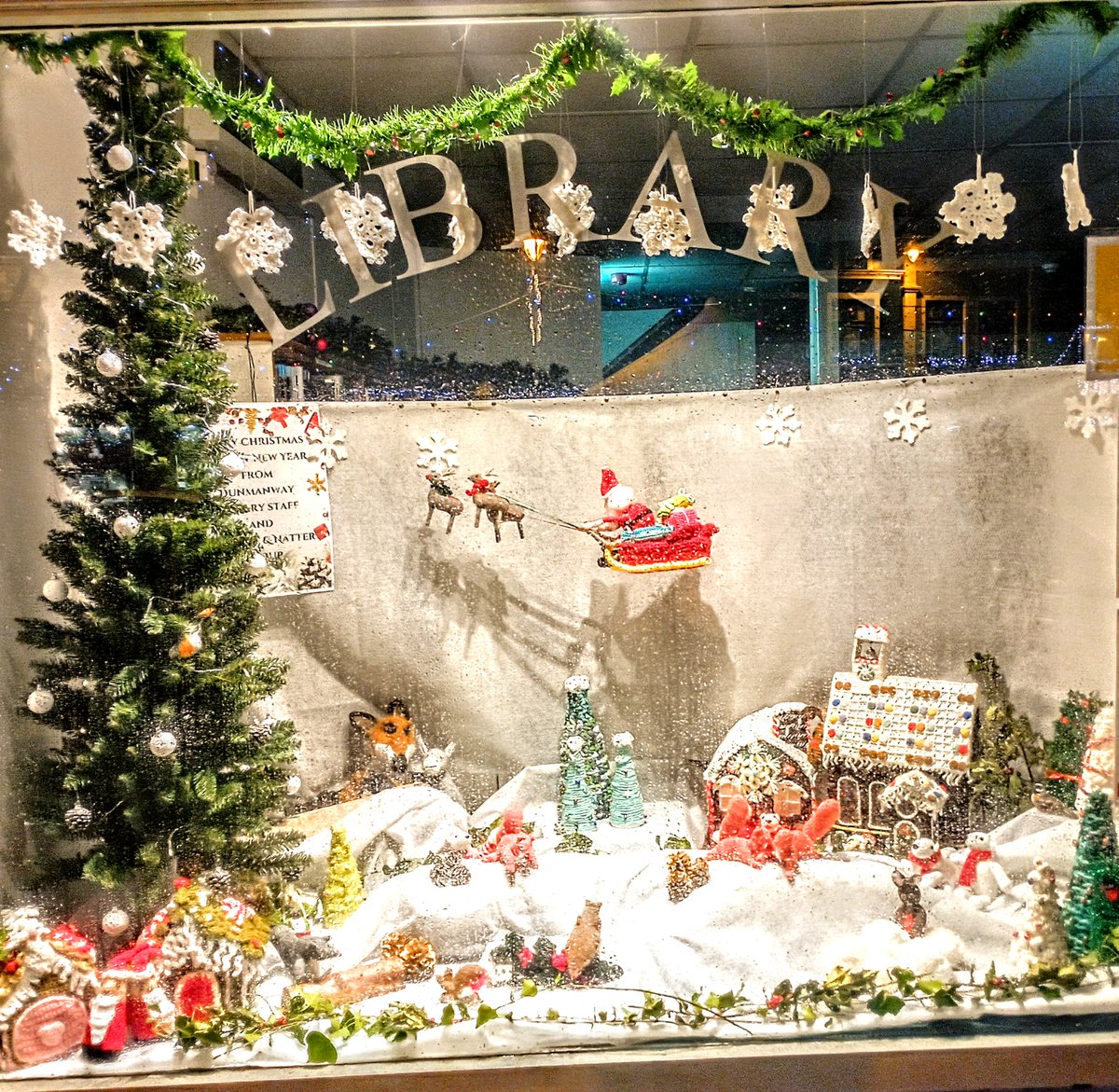 Country Christmas Window Display
