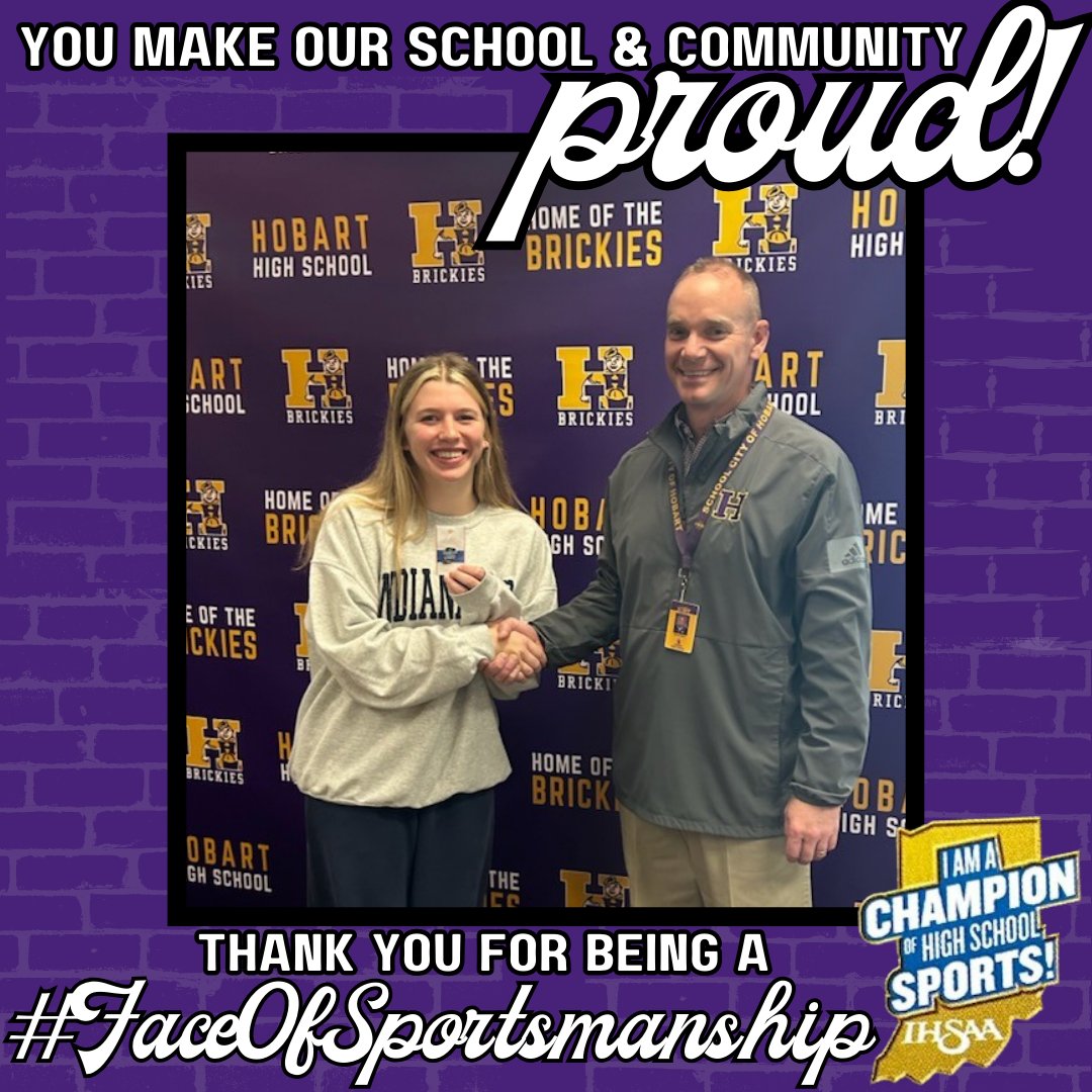 AthleticsHobart's tweet photo. Congrats to Ladan Weinman for earning a sportsmanship pin! An IHSAA basketball official recognized Ladan and a KV player for demonstrating respect, integrity, and fair play to opponents, teammates, and the officiating crew throughout a closely contested game. #BrickiePride #BEOP https://t.co/wVwXYtXq9L