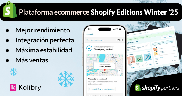 🚀 Nueva versión de la plataforma #ecommerce líder mundial: #ShopifyEditionsWinter ’25:
✔️ Mejor rendimiento.
✔️ Integración perfecta.
✔️ Máxima estabilidad.
✔️ Más conversiones y ventas.
🛒¡Actualiza tu #TiendaOnline! 
👉 Más info: bit.ly/4gHbx1X
📞 +34 914 563 321