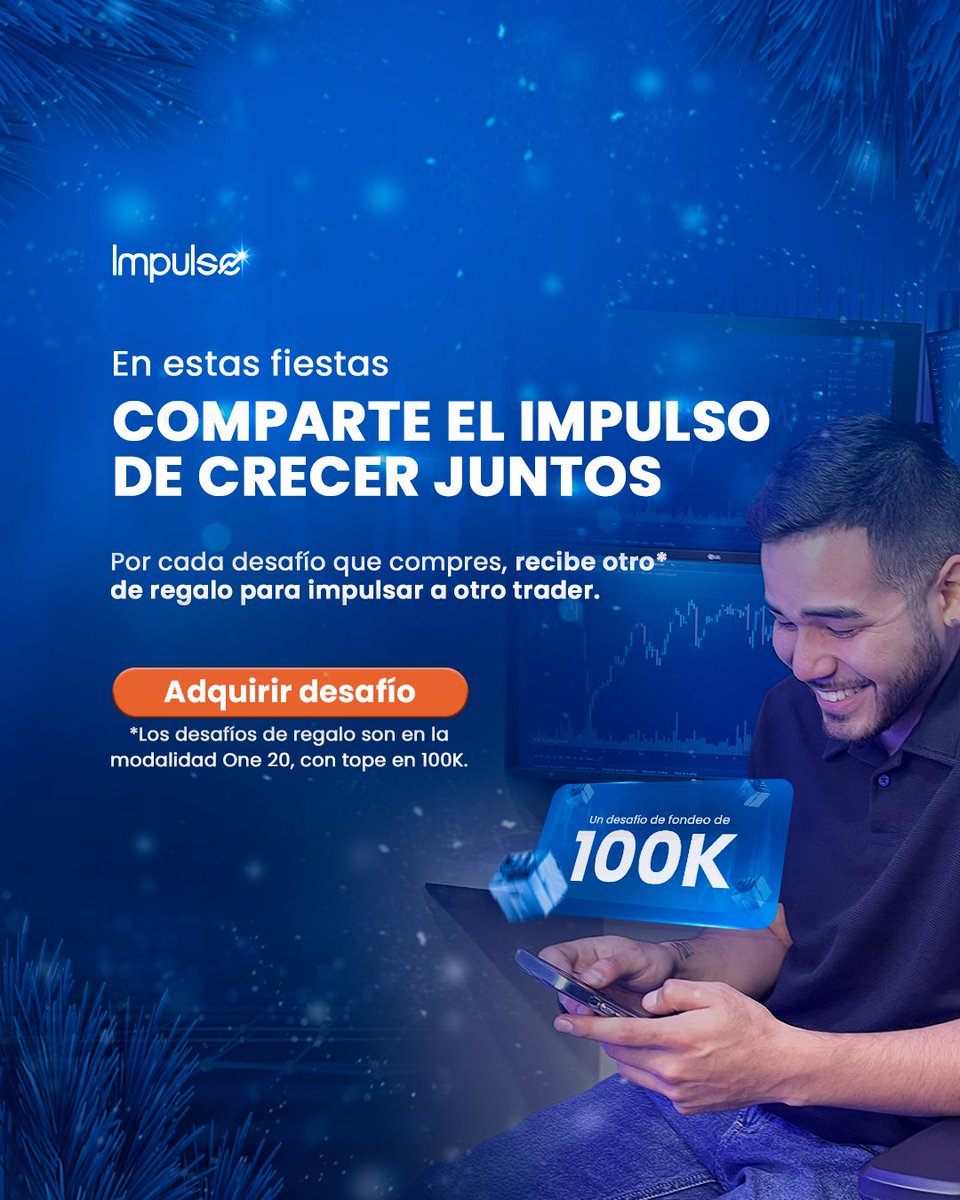 impulseworldpro's tweet photo. 🎄Transforma el trading en una oportunidad compartida. 🫂

Adquiere una prueba de fondeo y recibe otra para regalar.*

Porque el mejor impulso es aquel que compartimos 🎁

*Cada desafío que compres, recibirás otro en la modalidad One 20 de igual monto con tope en 100K. https://t.co/hZyP3Mskjo