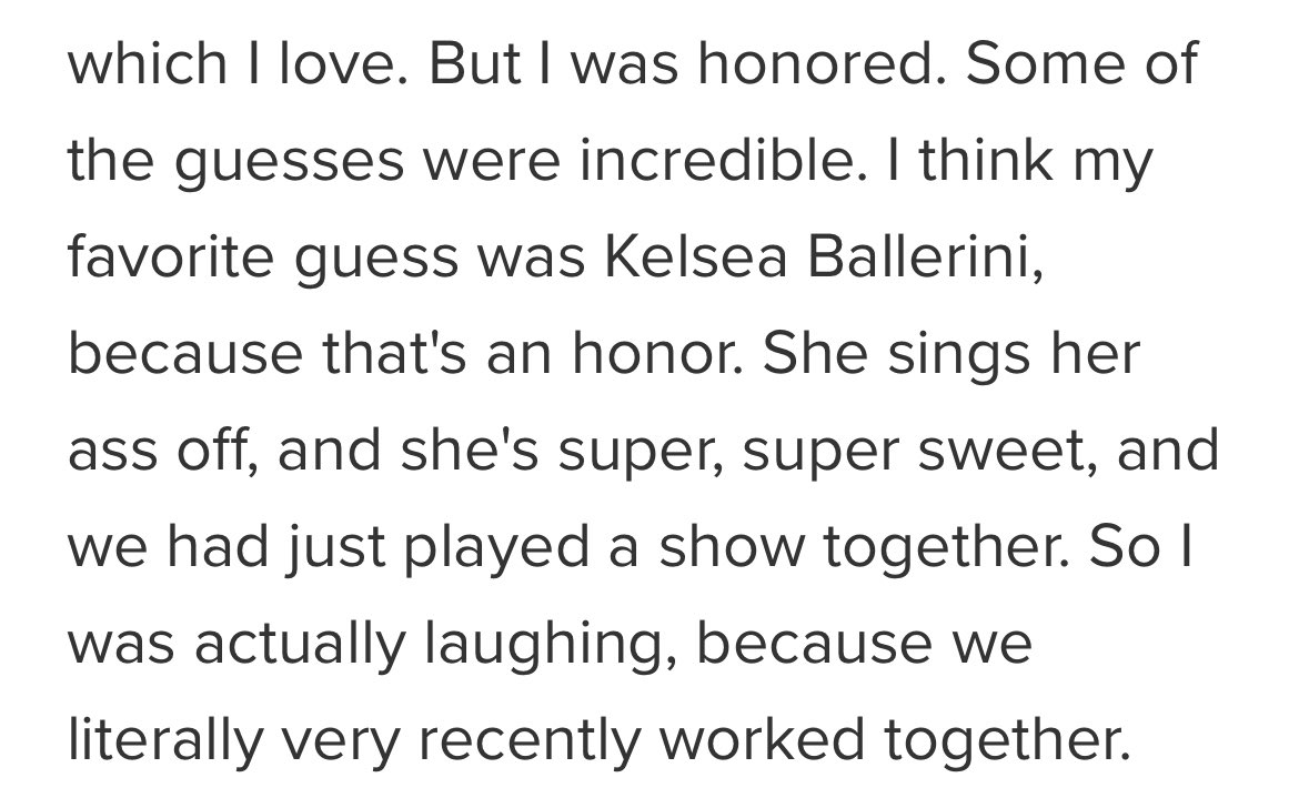 I love that they thought AJ was Kelsea on the masked singer this season! Love that I got to see them both live this year. Waiting for more collabs! <a href="/alyandaj/">Aly & AJ</a> <a href="/KelseaBallerini/">Kelsea Ballerini</a>