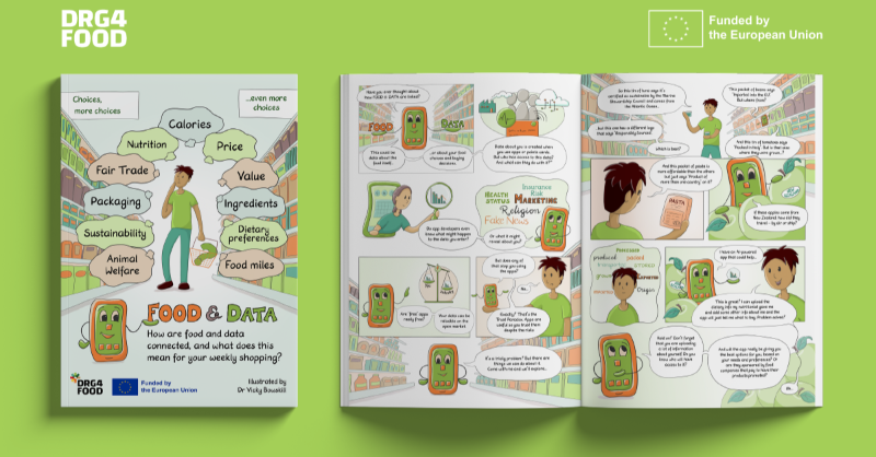 SciFoodHealth's tweet photo. 🎄All we want for Christmas is to eat!
Yet, it can be tough to find healthy and sustainable food!
What about using #FoodData? 🌐
The #DRG4FOOD comic book introduces characters facing real-life food shopping dilemmas.
Discover more! 👇