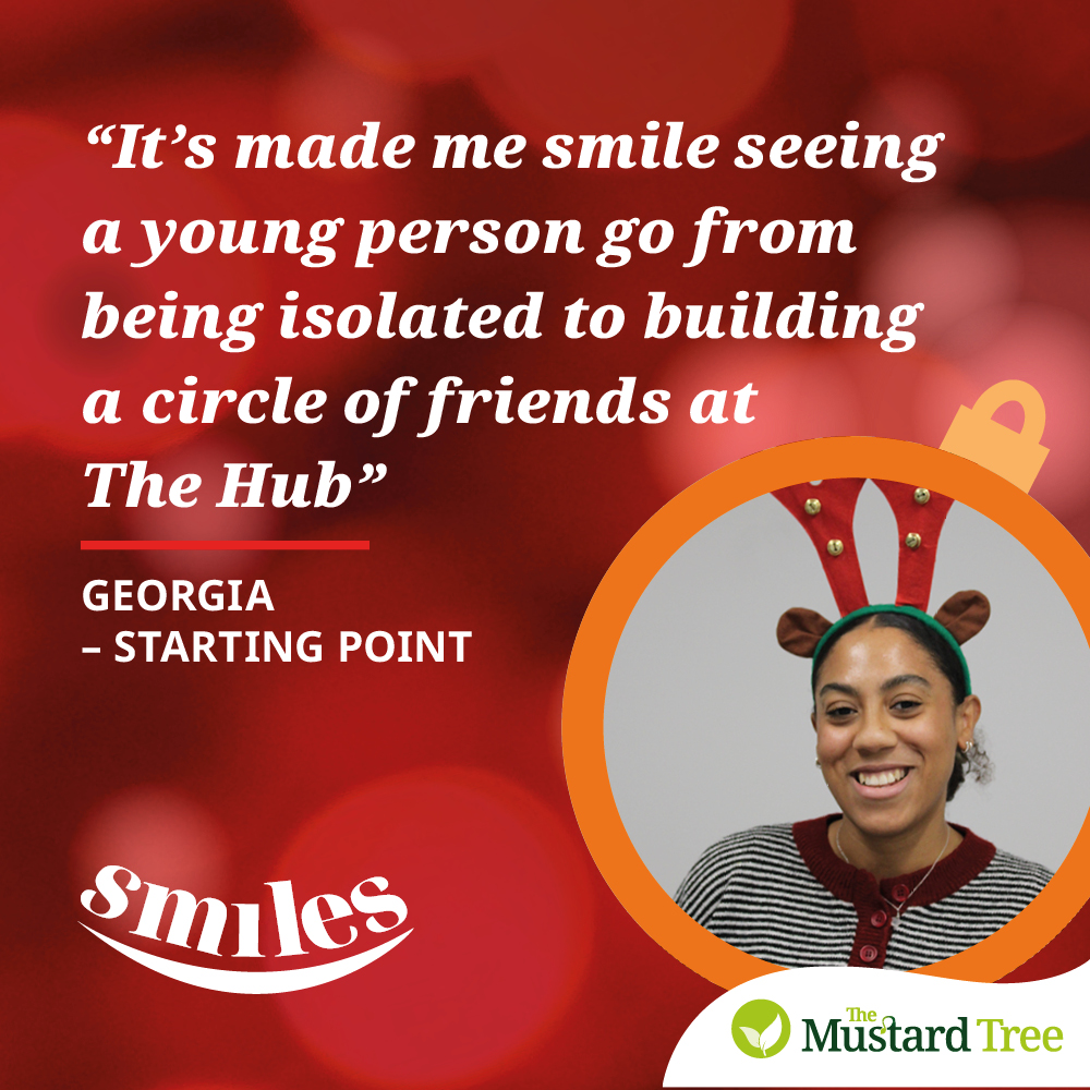 EngageBefriend's tweet photo. This Christmas, we're sharing moments that have made us smile.
Georgia says: “It’s made me smile seeing a young person we met in hospital, go from being isolated to building a circle of friends she hangs out with all the time”
Visit our smile page at https://t.co/MtDAPL3hgL https://t.co/PXTTnoktYp