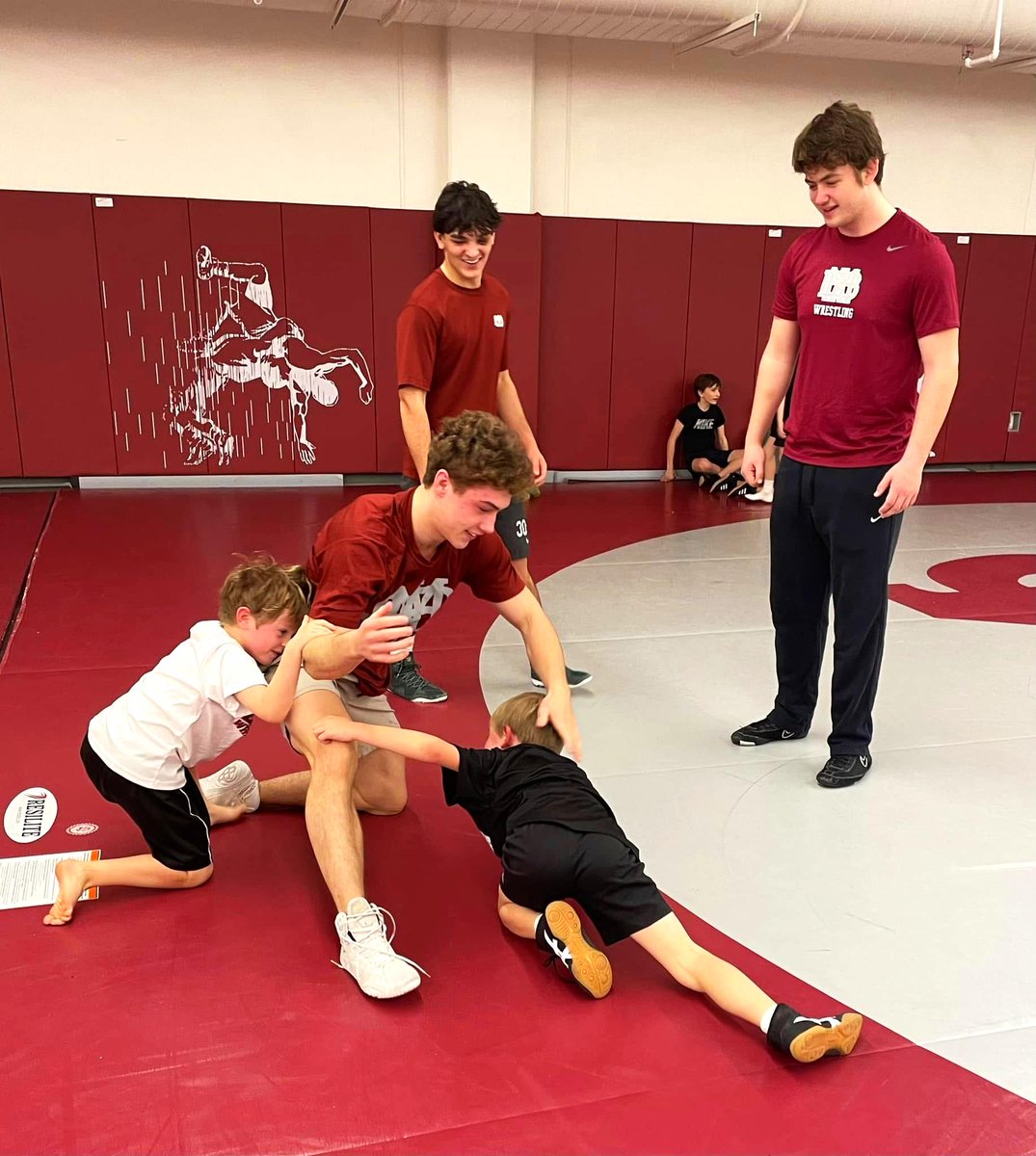This weekend we hosted our annual MBA Wrestlemania event. 

The event on Saturday morning was a chance for our HS wrestlers to meet, officiate for, and wrestle with kids. It was a great chance for our guys to inspire and pour into the youth.

Roll Red