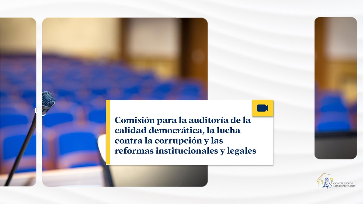 Congreso_Es's tweet photo. 🔴#EnDirecto Comisión para la para la auditoría de la calidad democrática, la lucha contra la corrupción y las reformas institucionales y legales. Comparecencia de expertos.
📄 OD: https://t.co/aKdPmuqCyk
▶️ YT:https://t.co/ctxoA0kOjv
📽️ TV: https://t.co/CKx5alVvve https://t.co/Wx1c4A2Q7M