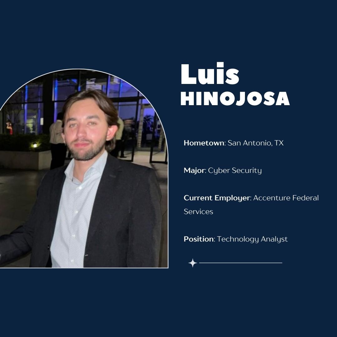 UTSACareer's tweet photo. This week’s 📷 alumni spotlight 📷 is Luis Hinojosa who graduated from UTSA in 2023 and currently works at Accenture!��#UTSA #UTSAcareer #UTSA25 #UTSA26 #UTSA278 https://t.co/ANyCutpil6