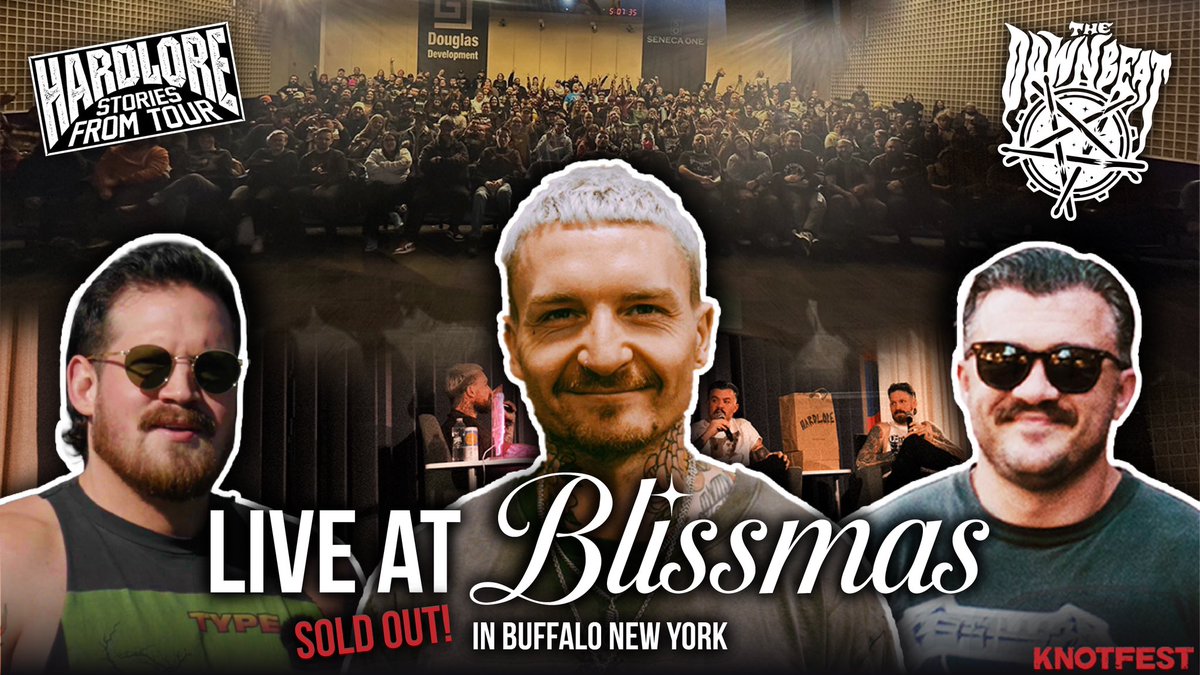 hardlorepod's tweet photo. HardLore and The Downbeat (@reynlord) finally collided for a sold out LIVE podcast in Buffalo, New York.

…and now it’s here for all to see tomorrow. Audio at Midnight, YouTube at 10:00 AM EST in glorious 4K. https://t.co/DkPsbLorm8