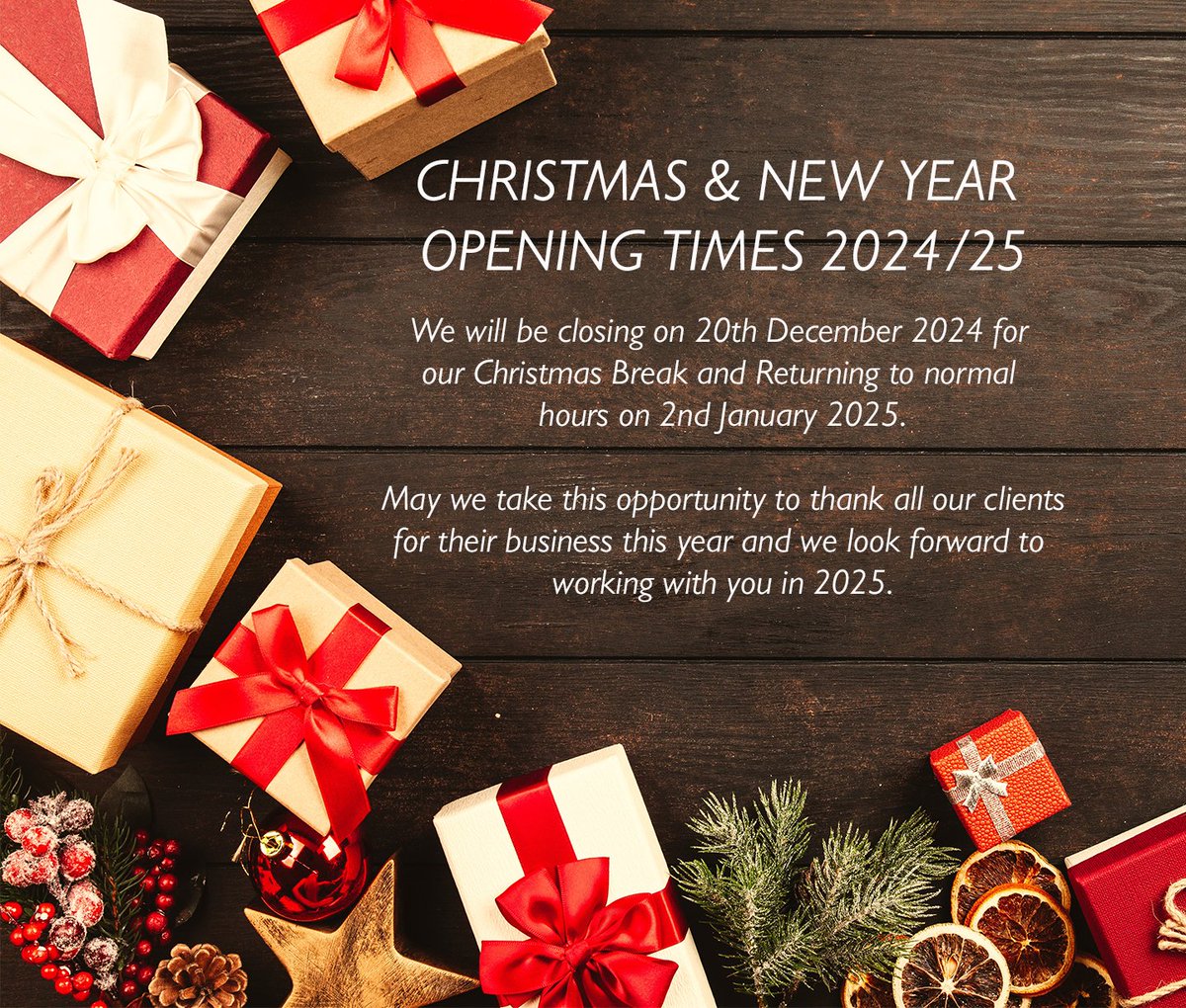 A big "Happy Christmas" from us all here at Catton Windows. Please see the picture below for our opening times this festive period.