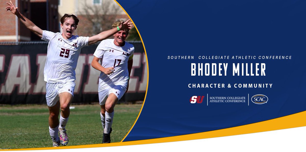 SCAC (@scac_sports) on Twitter photo Congratulations to this week's #SCAC Character & Community Male Student-Athlete of the Week, Bhodey Miller of <a href="/SUMountaineers/">Schreiner Athletics</a>!⚽️
📰| tinyurl.com/25xcjy5j
#SCACPride | #d3soc | #WhyD3 | #SCACMSoc Congratulations to this week's #SCAC Character & Community Male Student-Athlete of the Week, Bhodey Miller of <a href="/SUMountaineers/">Schreiner Athletics</a>!⚽️
📰| tinyurl.com/25xcjy5j
#SCACPride | #d3soc | #WhyD3 | #SCACMSoc