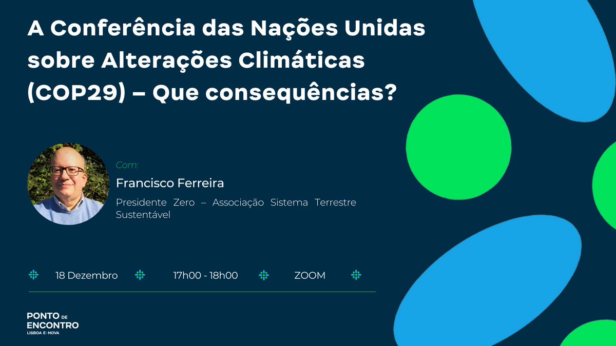 👉Assista agora à sessão de Ponto de Encontro "A Conferência das Nações Unidas sobre Alterações Climáticas (COP29) – Que consequências?"

youtube.com/live/kks0FhMVc…