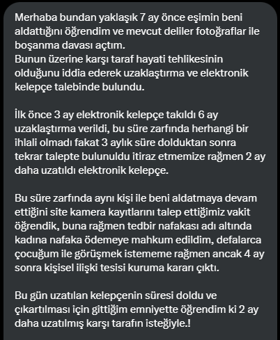 magdurerkek's tweet photo. Aldatılan ve boşanma davası açan erkek bir takipçimize, "kadının beyanı esastır" yoluyla yaşatılan elektronik kelepçe zulmü.

Daha önce bu durumu yaşayan veya bu konu hakkında itiraz yollarını bilenler varsa bu gönderi altından ya da DM yoluyla destek olabilir mi ?

#magdurerkek https://t.co/xvTvsBMQnq