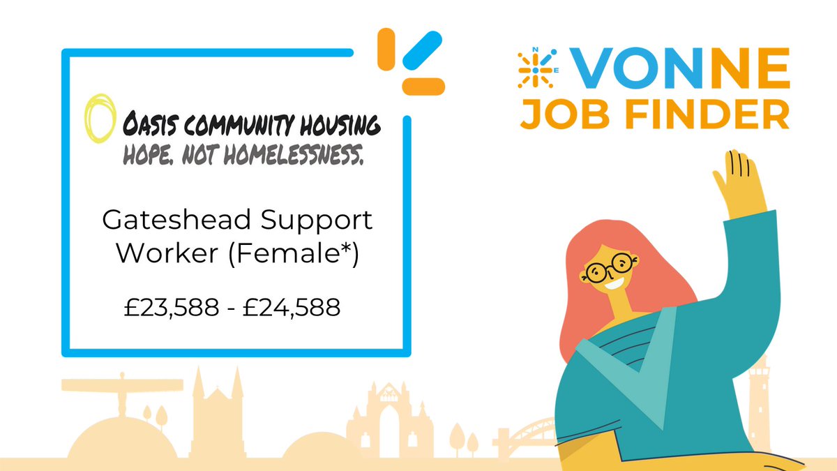 Gateshead Support Worker (Female*), <a href="/oasiscomhousing/">Oasis Community Housing</a> , £24-25K

vonne.org.uk/vonne-jobs-det…

#CharityJobs #NorthEastJobs #GatesheadJobs