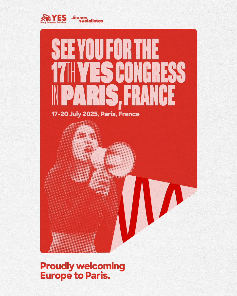 Les Jeunes Socialistes (@lesjeunessoc) on Twitter photo Ouh la la! We’re so happy to announce that the 17th Young European Socialist Congress will take place in Paris, France, from the 17th to the 20th of July 2025, oui oui!
A big MERCI to <a href="/YESocialists/">Young European Socialists</a> for giving us the opportunity to organize this major event for our organisation! Ouh la la! We’re so happy to announce that the 17th Young European Socialist Congress will take place in Paris, France, from the 17th to the 20th of July 2025, oui oui!
A big MERCI to <a href="/YESocialists/">Young European Socialists</a> for giving us the opportunity to organize this major event for our organisation!
