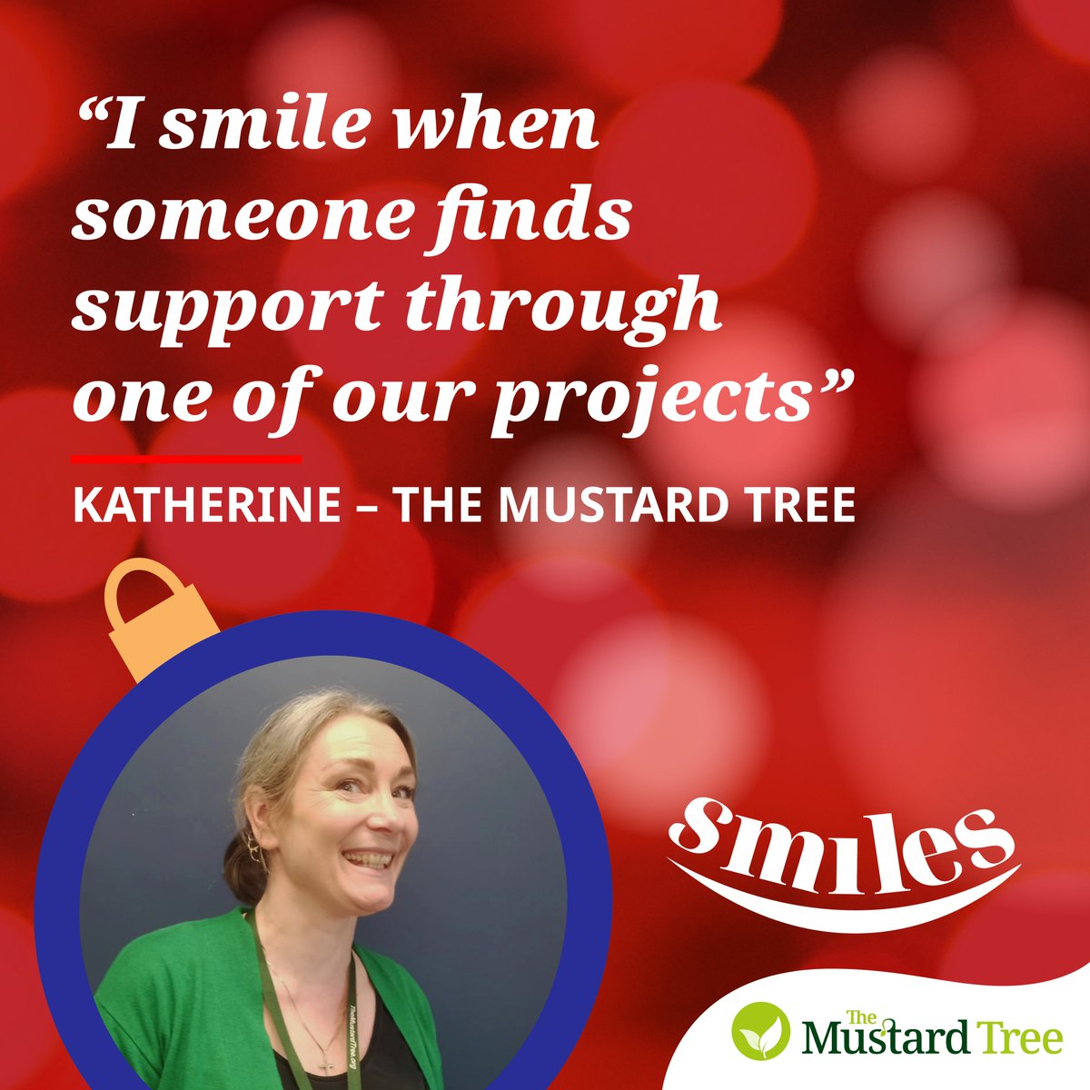 TheMustardTree1's tweet photo. We are sharing moments that have made us smile in 2024.
Katherine says: “I smile when I hear that someone has found support through one of our projects, and isn’t feeling so lonely anymore.”
To help us put smiles on faces in 2025 please visit our page at https://t.co/egpxSJF6Iy https://t.co/k5zSDnYjwR