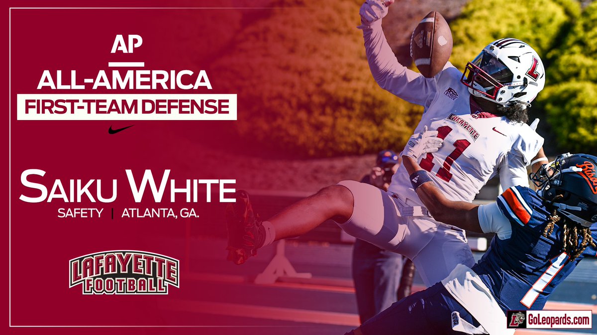 LafColFootball's tweet photo. Senior @saikudon2 Named to Associated Press All-America First Team  👏 1⃣1⃣ 👏

📰 https://t.co/1e6quQlu6B

#RollPards | #ClimbTheHill https://t.co/w0Mwk9Jqru