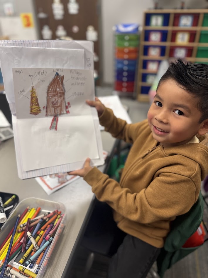 kaburch1981's tweet image. 🎄✨ Kinder Mathematicians are getting hands-on w/ geometry! Using their knowledge of 2D/3D shapes &amp;amp; solids, they’re planning, building, &amp;amp; describing the construction of a gingerbread village. Math+creativity=holiday magic! 🍬🏠 #GeometryInAction #MathIsEverywhere  @windsongelem