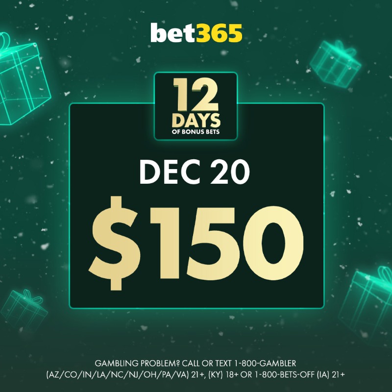 bet365_us's tweet photo. 12 Days of Bonus Bets (Day 8) 🎁

To enter:
1️⃣ Follow @bet365_us
2️⃣ RT this Post
3️⃣ Tag a Friend 👥

One winner will be selected at random.

Must be 21+ (18+ KY) | T&amp;Cs apply.