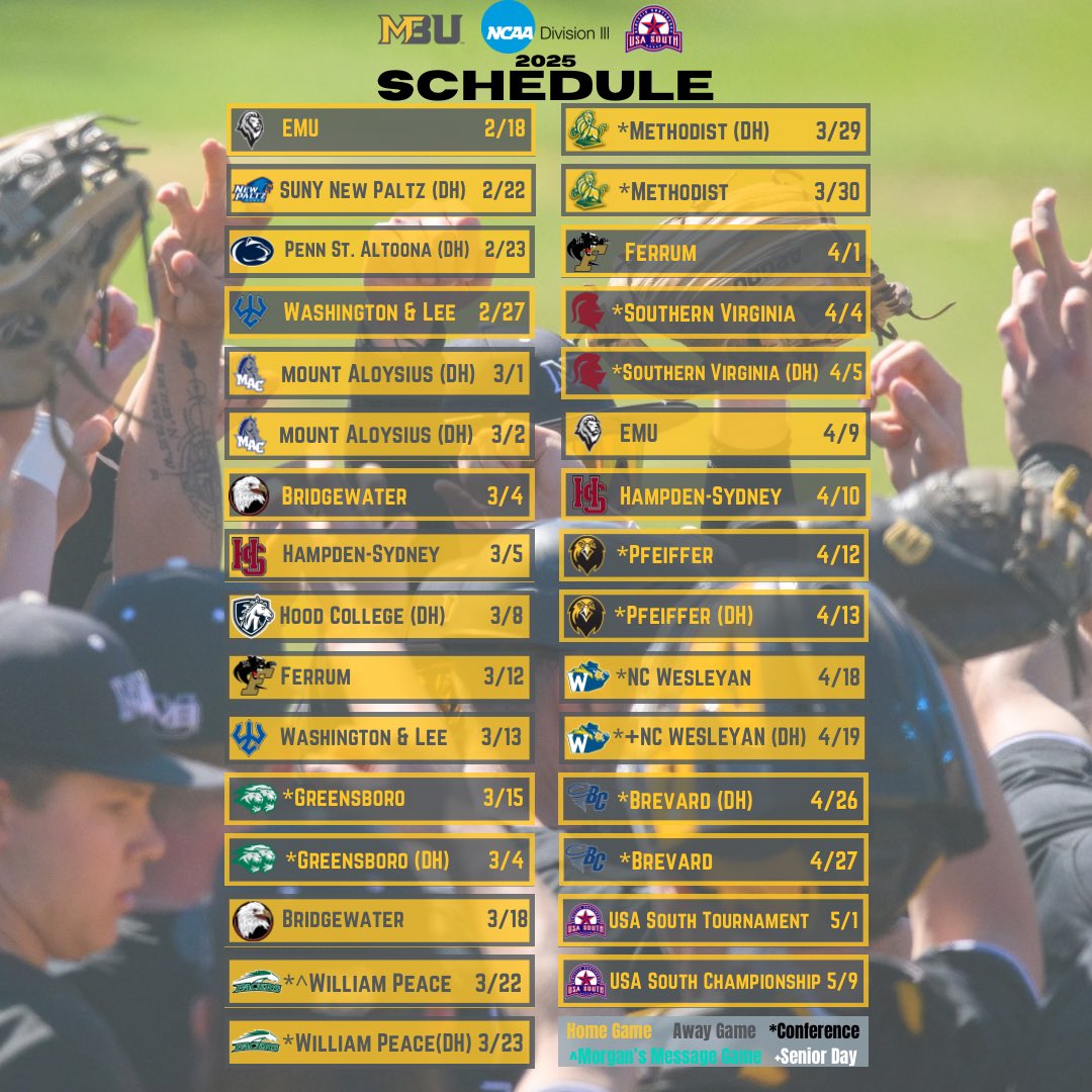 Baseball_MBU's tweet photo. We are officially 2 MONTHS away from Gameday!
Save the dates and come out and support the Fighting Squirrels this season!
#clawsup #defendthetown https://t.co/oatg9GyF9n