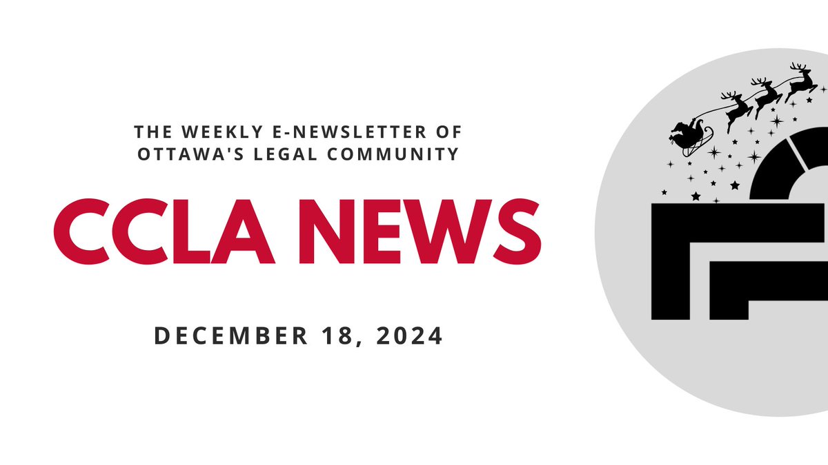 📰 CCLA News for Wednesday, December 18, 2024: ow.ly/AZi750Uq6VE

This is our last CCLA News for 2024. Thank you for reading this year, and look forward to our first CCLA News of 2025 on January 8!