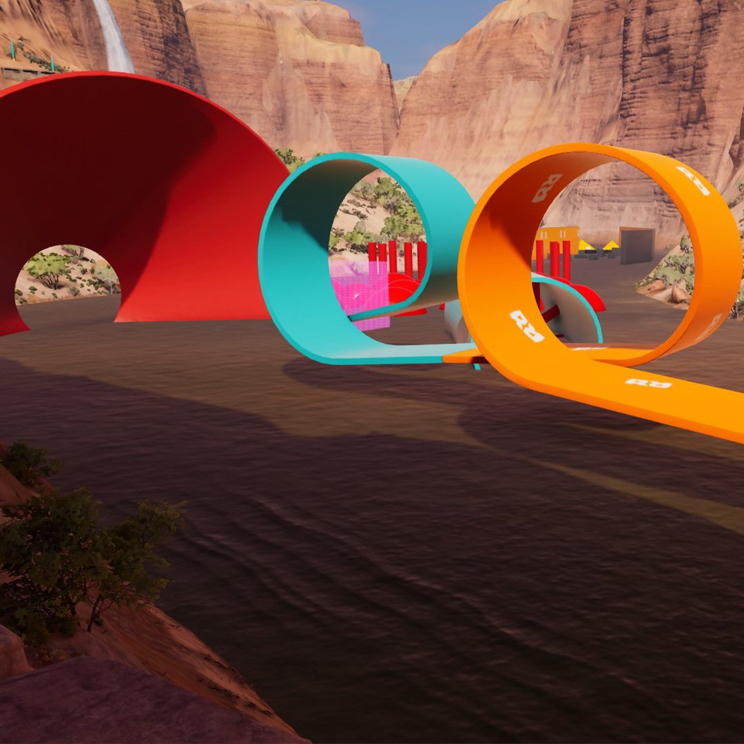 RidersRepublic's tweet photo. Your playground, your rules! 🛠️ – Get ready to create the ultimate event with the new Event Creator coming to Riders Republic in Year 4 👷 . You will now also be able to add objects, set to arrive with Season 14 this March, taking customization to the next level! https://t.co/r63x96ImlB