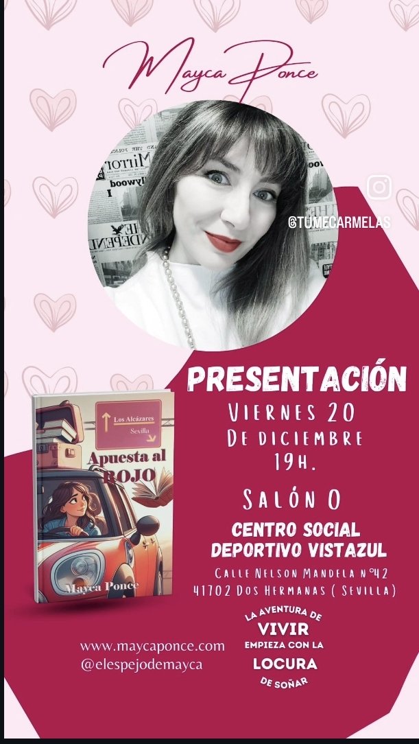 Ella es Mayca Ponce (mi prima) es escritora novel de novela romántica, este es su tercer libro autopublicado, tiene una ilusión tremenda después de tanto trabajo que conlleva llegar hasta este día. X  haz tu magia? Podéis ayudar a difundirlo?
#Christmas