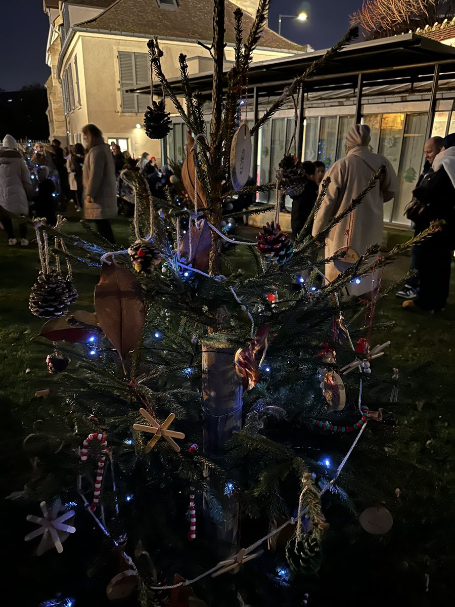 villepoissy's tweet photo. La magie de Noël opère toujours à Poissy ! Après le grand sapin de la place de la République, ce sont les sapins du jardin du Musée du Jouet, décorés par les élèves des écoles élémentaires, qui se sont illuminés ce mercredi 18 décembre 🎄 https://t.co/6hxmDSLvYA