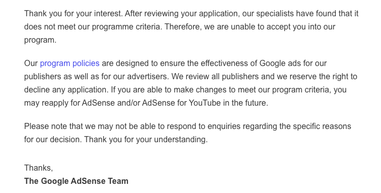 BrokeAC's tweet photo. @TeamYouTube @TeamYouTube I mean this. It's vague and doesn't help me understand what exactly needs changing. https://t.co/5KJCJcgwOK