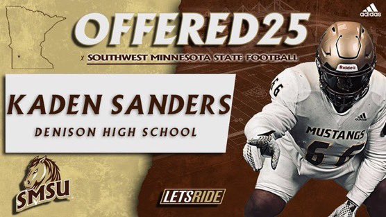 Kaden Sanders (@kadendsanders) on Twitter photo #AGTG After a great phone call with <a href="/CoachB_U/">Brady Underwood</a>, I’m blessed to receive my first D2 scholarship offer from Southwest Minnesota State University‼️
<a href="/DenisonFB/">DenisonYellowJackets</a> <a href="/TRUHuntPerform/">TRU Hunt Performance</a> <a href="/WBWhitson/">Brent Whitson</a> <a href="/Coach_Wallis/">Todd Wallis</a> <a href="/Coachclintburns/">Clint Burns</a> <a href="/LuperJoel/">Loop</a> <a href="/garybigelow95/">Gary Bigelow</a> <a href="/SMSUfootball/">SMSU Football</a> <a href="/Godsgift_Nate/">Nate Paxton</a> #AGTG After a great phone call with <a href="/CoachB_U/">Brady Underwood</a>, I’m blessed to receive my first D2 scholarship offer from Southwest Minnesota State University‼️
<a href="/DenisonFB/">DenisonYellowJackets</a> <a href="/TRUHuntPerform/">TRU Hunt Performance</a> <a href="/WBWhitson/">Brent Whitson</a> <a href="/Coach_Wallis/">Todd Wallis</a> <a href="/Coachclintburns/">Clint Burns</a> <a href="/LuperJoel/">Loop</a> <a href="/garybigelow95/">Gary Bigelow</a> <a href="/SMSUfootball/">SMSU Football</a> <a href="/Godsgift_Nate/">Nate Paxton</a>